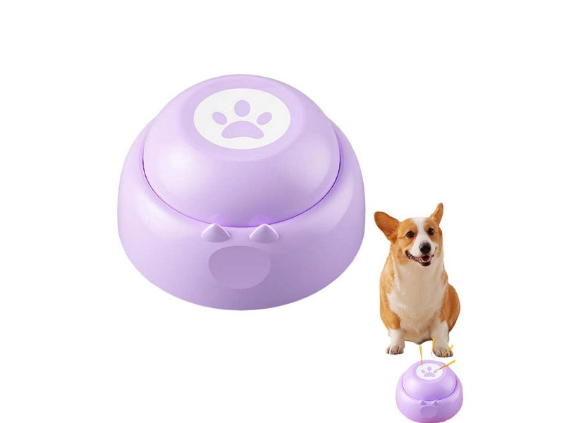 Pet Communication Button Toy Recordable Speaking Button for Pet Training Purple Carousel 1