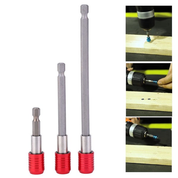 screw bit holder screw bit extension rod 3Pcs Screw Bit Holder Red Stainless Carousel 1