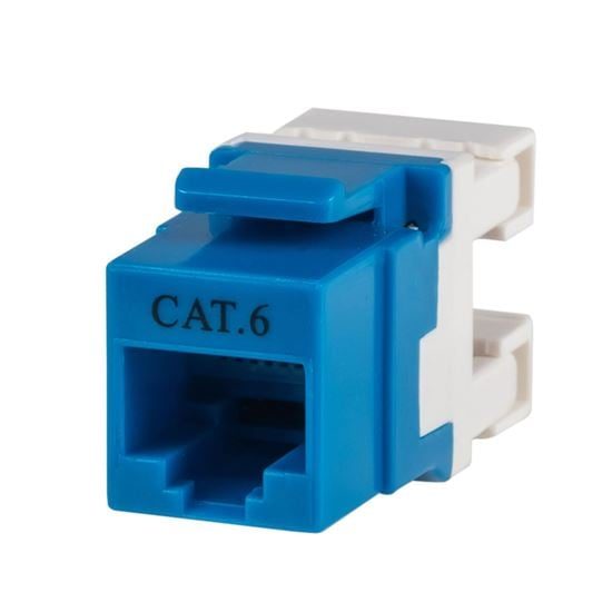 DYNAMIX Cat6 BLUE Keystone - RJ45 Jack for 110 Face Plate (FP-C6-BLUE) Carousel 1