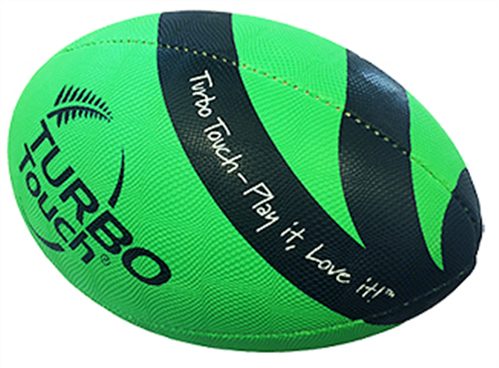 SILVER FERN TURBO TOUCH RUGBY BALL GREEN SENIOR Carousel 2