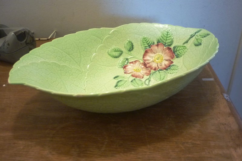 CARLTON WARE GREEN WILD ROSE BOWL& SAUCE JUG Carousel 3