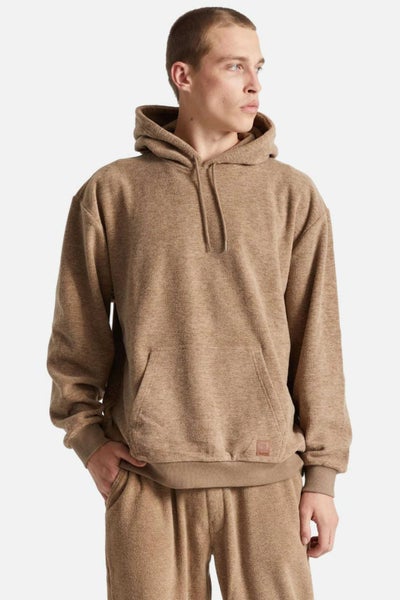 Brixton Mens Arctic Fleece Hood in Oatmeal Carousel 1