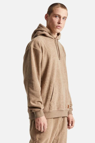 Brixton Mens Arctic Fleece Hood in Oatmeal Carousel 2
