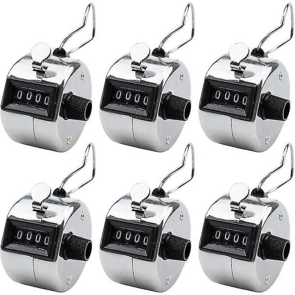 Set Of 6 Manual Counter 4 Digits Ring Mechanical Hand Click Numerators For Count Carousel 1