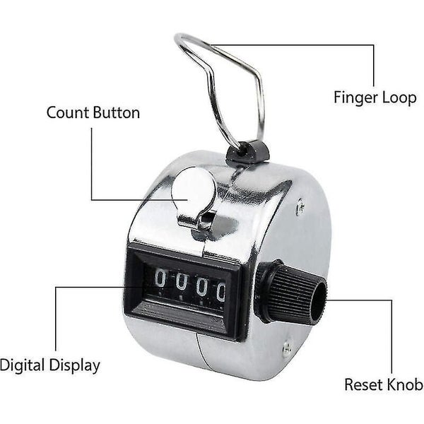 Set Of 6 Manual Counter 4 Digits Ring Mechanical Hand Click Numerators For Count Carousel 2