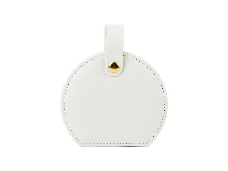 Small Jewelry Box Leather Travel Jewelry Storage Case for Earring Necklace White Carousel 2