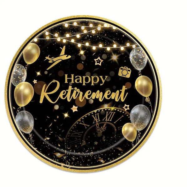 Retirement Day Decor Happy Retirement Tableware Cutlery Party Decoration Set Carousel 2