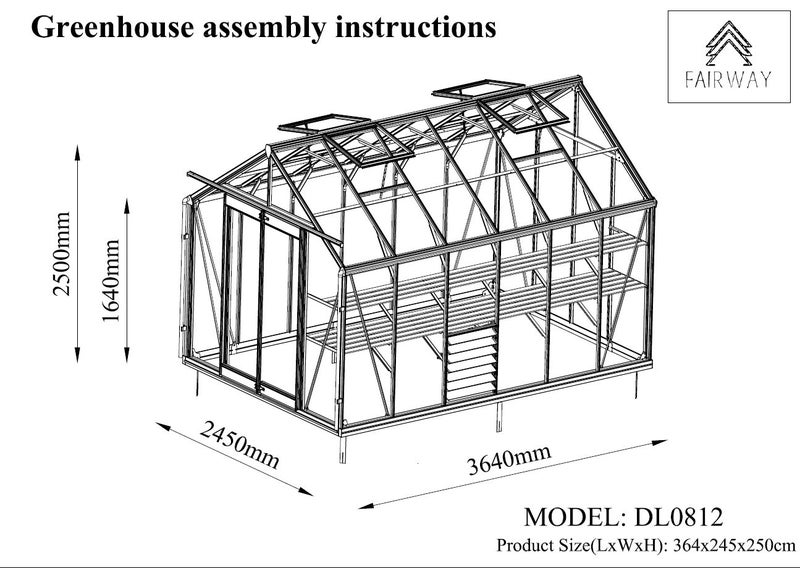 Fairway Fern Haven Glasshouse 8x12ft Carousel 2