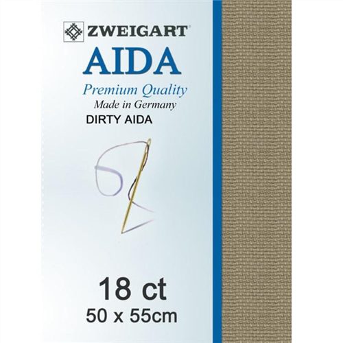 Zweigart Aida 18ct 50x55cm Dirty Aida Carousel 1