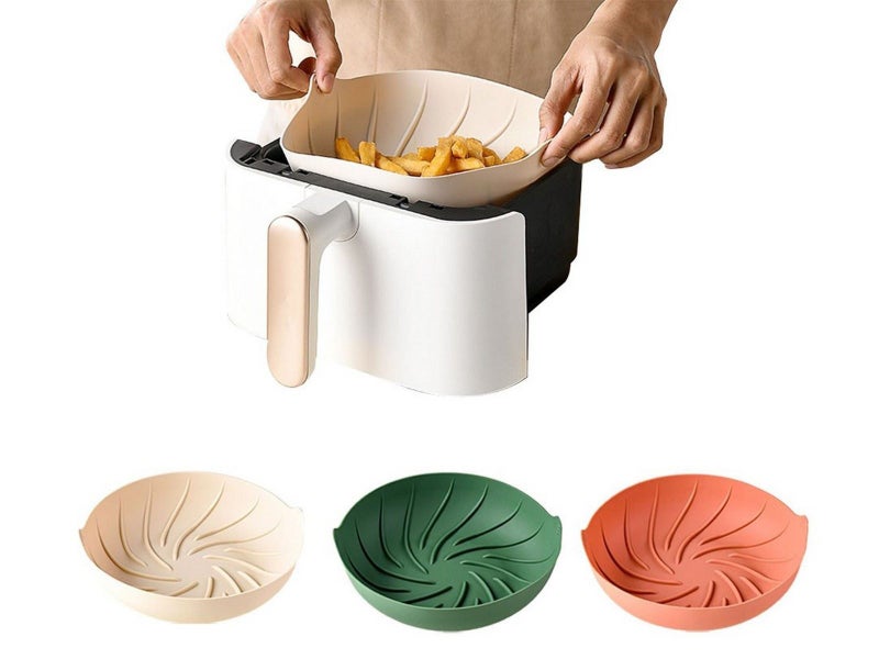 3Pcs 20cm Reusable Air Fryer Silicone Pot Oven Baking Tray Pan Air Fryer Liner Carousel 1