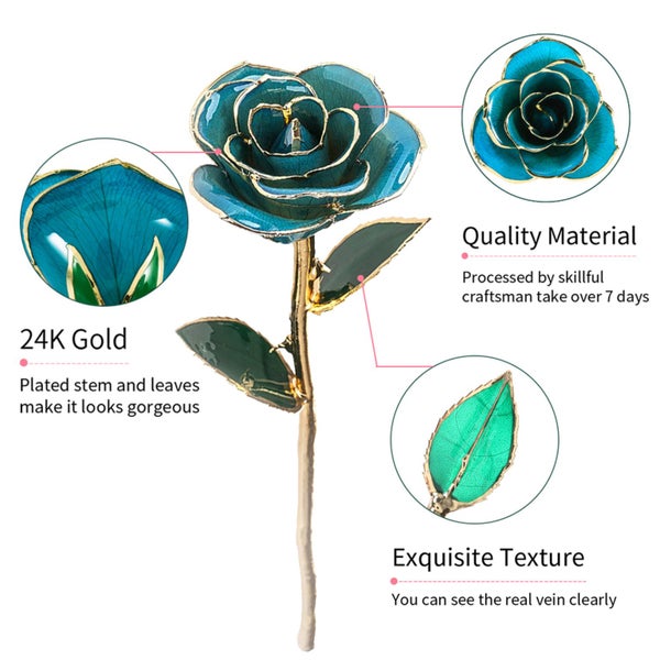 long stem rose gifts gold rose 24k gold rose rose desktop ornament 24 Carat Gold Carousel 2