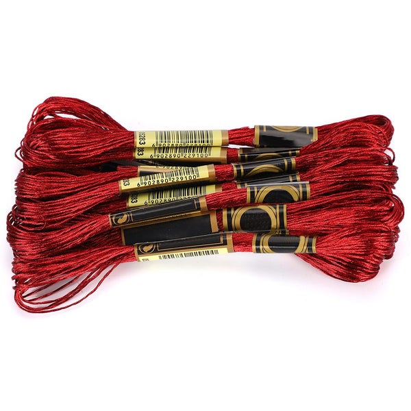 cross-stitch skeins sewing thread 24Pcs CrossStitch Thread Red Embroidery Glossy Carousel 1