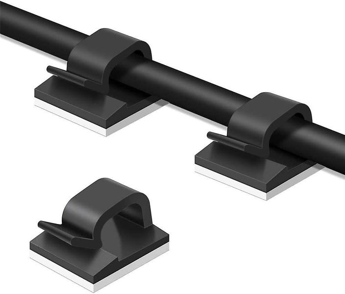 Pack of 50 Cable Clamps - Sticky Cable Manager Clips for Car, Office, and Home C Carousel 1
