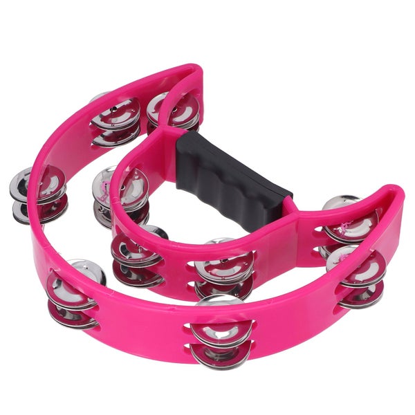musical tambourine Musical Tambourine Half Moon Double Row Jingles Handheld Carousel 8
