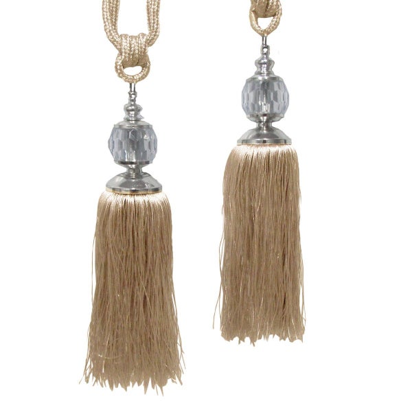 Elizabeth Pair Of Curtain Tassel Rope Ties Champagne/Gold Curtains & Drapes Carousel 1