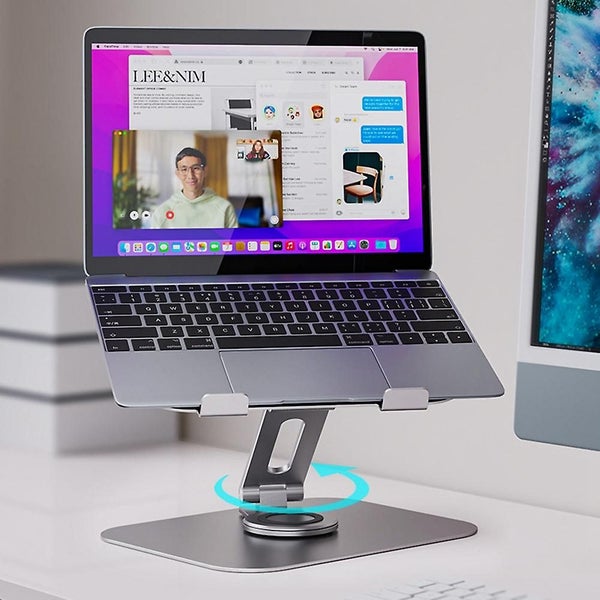 Simplified 360 Degree Aluminum Alloy Laptop Stand Rotary Desktop Office Notebook Carousel 5