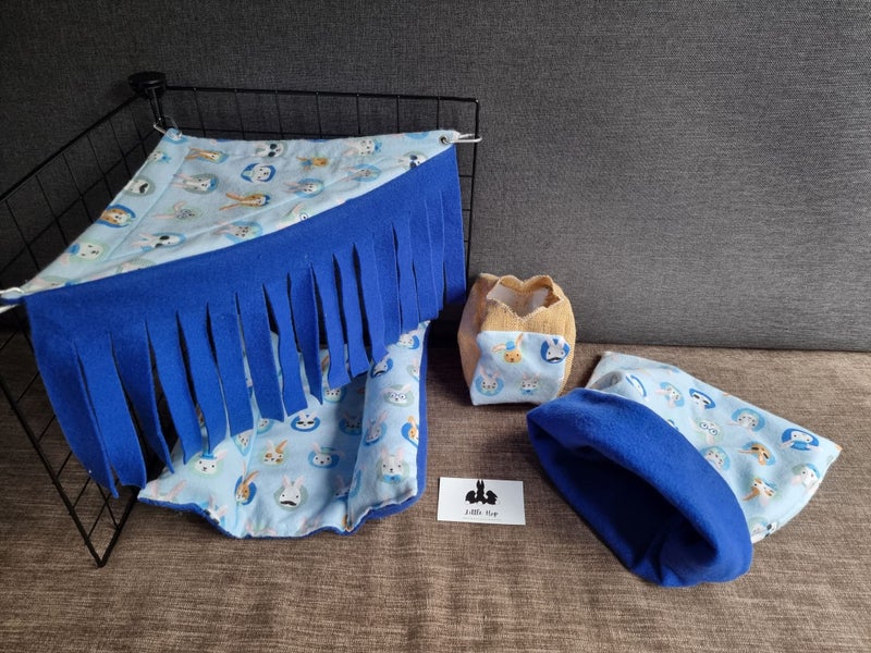 4-Piece Fabric Cage Set for Guinea Pigs and Small Animals Carousel 1