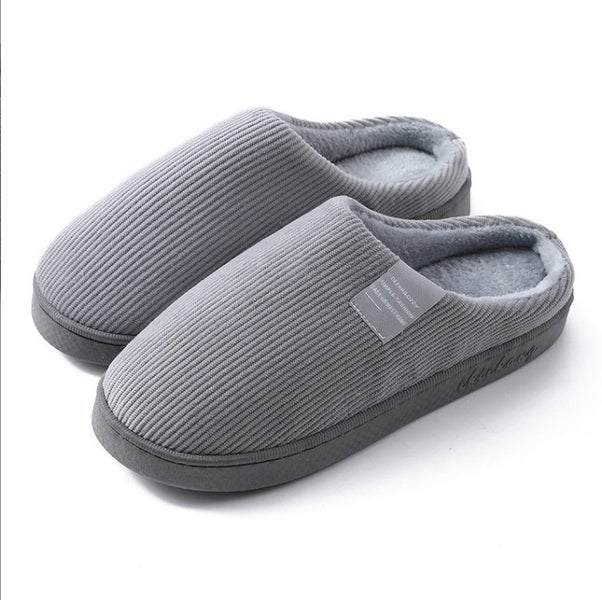 Clearance! Warm slippers-GREY -cotton slippersr- SIZE 7-7.5 #DA310 Carousel 1