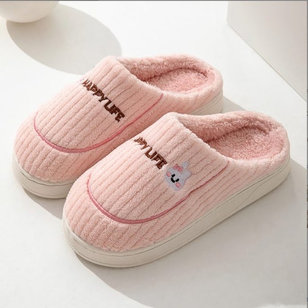 Clearance! Warm slippers- PINK- bear -cotton slippersr- SIZE 6-6.5 #DA211 Carousel 1