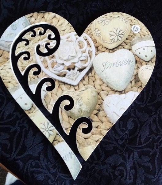 Gorgeous Handmade Lge 'Forever' Koru Wall Heart New - Art at the Villa Carousel 1