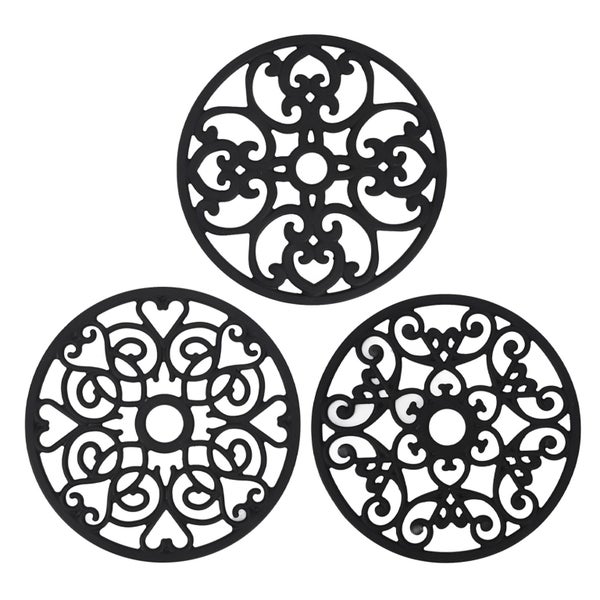 modern kitchen trivets 3pcs Modern Kitchen Trivets Waterproof Hollow Carved High Carousel 8