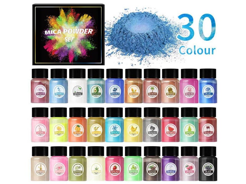 30 Bottles Mica Mineral Powder Resin Epoxy Dye Pigment Carousel 1