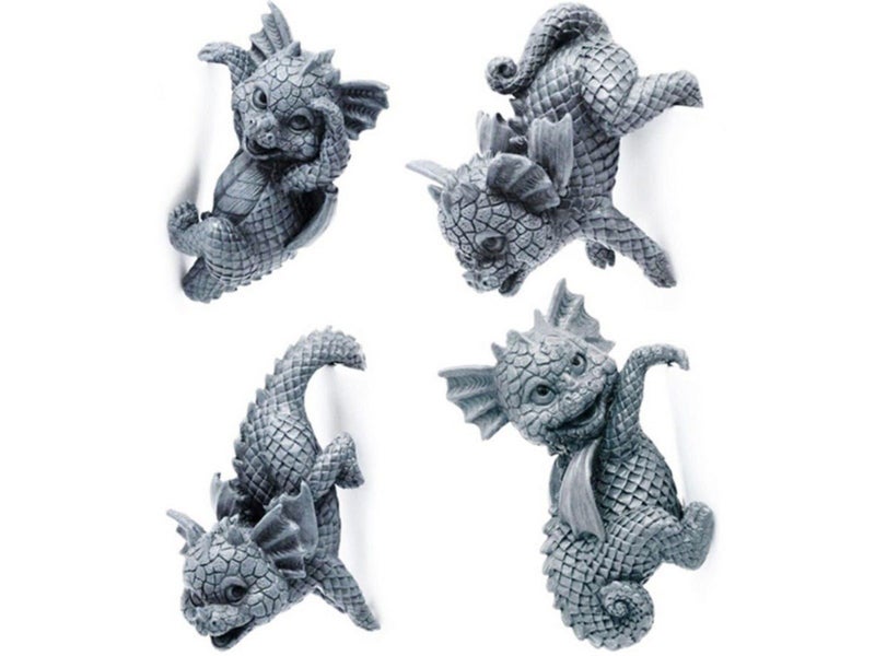 4X Garden Dragon Statue Sculpture Bookcase Flower Pot Edge Hanging Figurine Carousel 2