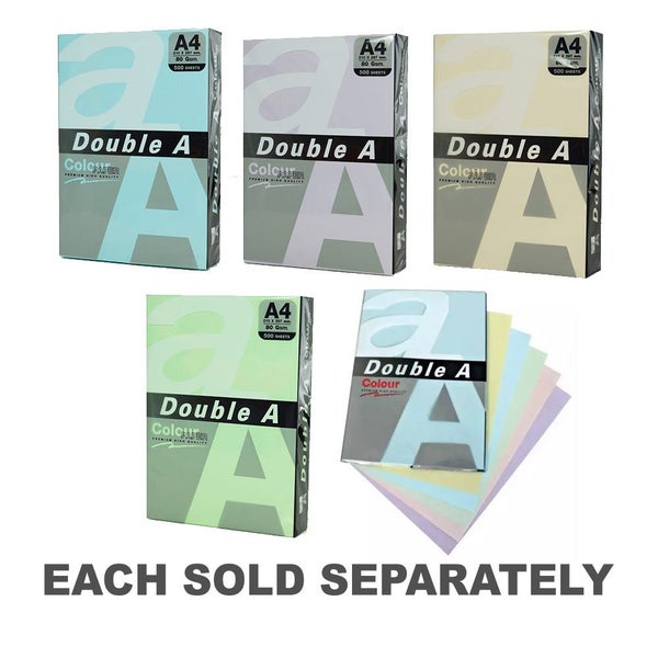 Double A A4 80gsm Pastel Colour Copy Paper 500pcs Carousel 2