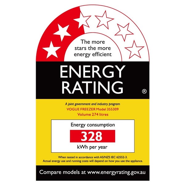 Vogue 600mm Upright Freezer 307L Stainless Steel 2.5 Star Carousel 4