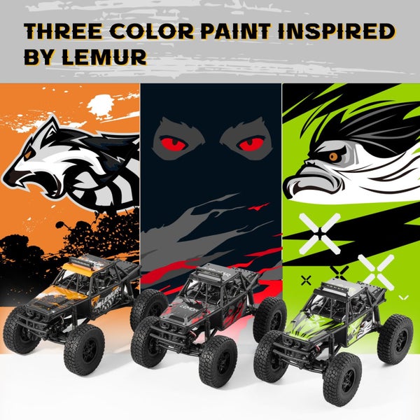 FMS RC Crawler 1/24 Lemur 4 Wheel Drive RC Rock Buggy 2.4Ghz 380mAh Hobby Grade Carousel 2