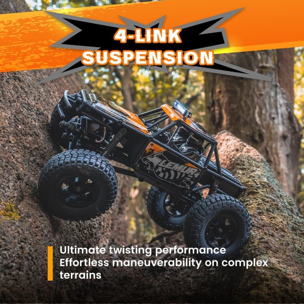 FMS RC Crawler 1/24 Lemur 4 Wheel Drive RC Rock Buggy 2.4Ghz 380mAh Hobby Grade Carousel 6