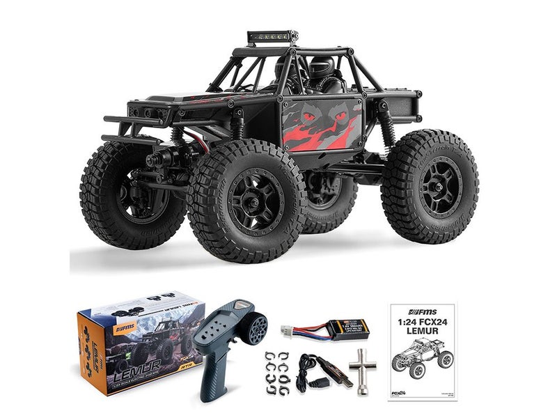 FMS RC Crawler 1/24 Lemur 4 Wheel Drive RC Rock Buggy 2.4Ghz 380mAh Hobby Grade Carousel 1