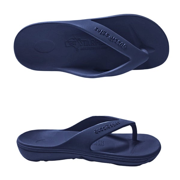 Aussie Soles Kids Starfish Thongs - Navy Carousel 2