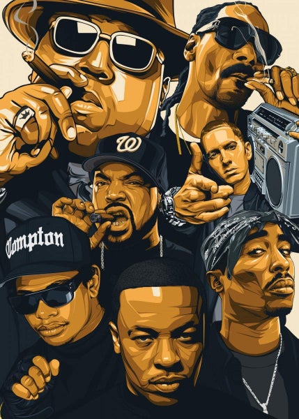 ON SALE FREE SHIPPING - LARGE Canvas Art Print - Rapper Carousel 1