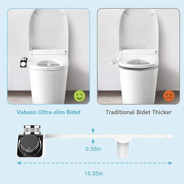 Toilet Bidet Seat Dual Nozzles Non Electric Water Sprayer Bathroom Bidets Carousel 2