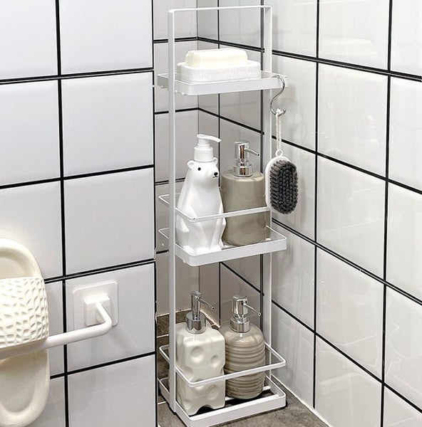 Bathroom Storage Rack Corner Shower Shelf Organizer for Toiletries Carousel 1