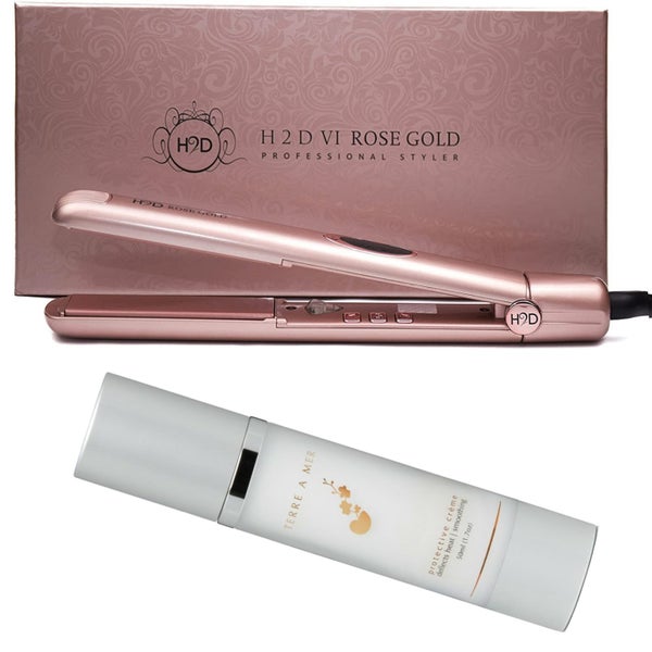 2Pc Set H2D Hair Straightener Styling Iron + Terre A Mer Protective Hair Cream Carousel 1