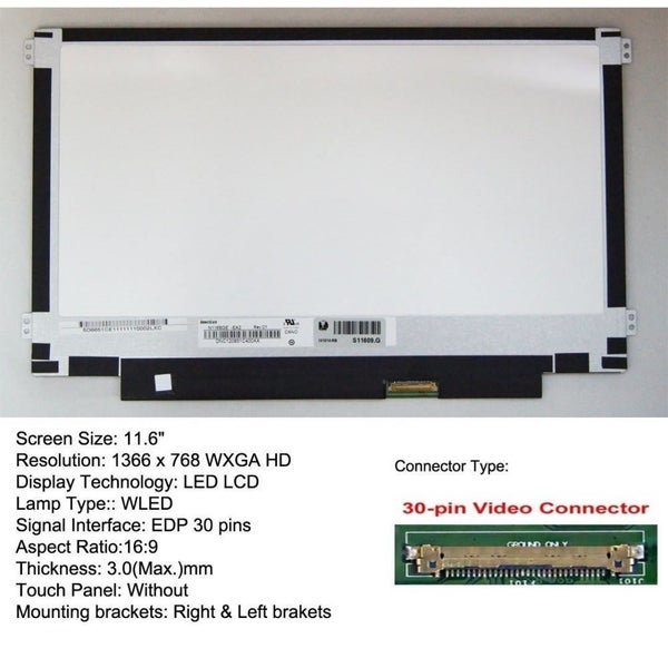 LED LCD Display for 11.6" Chromebook Replacement LCD Acer HP Lenovo Carousel 1