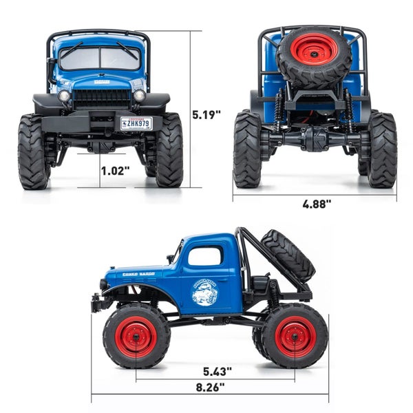 RC Car 1/24 Remote Control Car, Power Wagon 4WD RC Crawler Two-Speed Shift Carousel 2