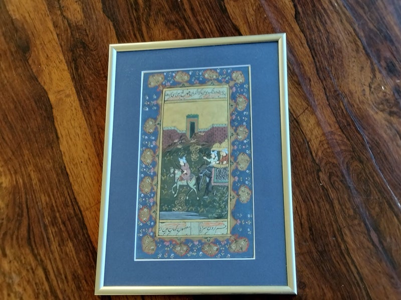 Small Original Hand-painted Scene in Mughal(Mogul) Tradition Carousel 1