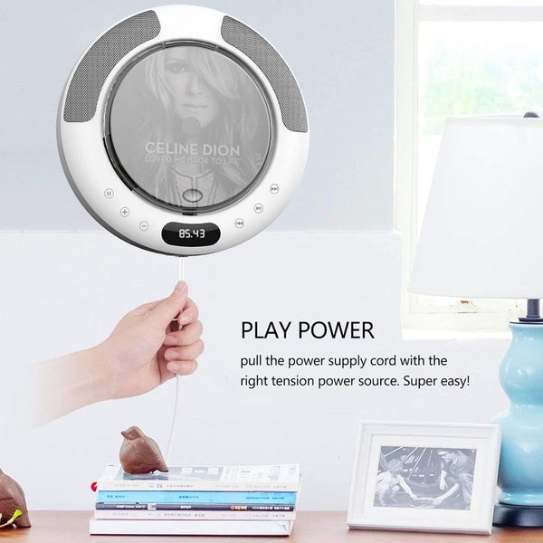 Portable CD Player with Bluetooth,FM Radio,Wall Mounted and Desktop Stand Carousel 1