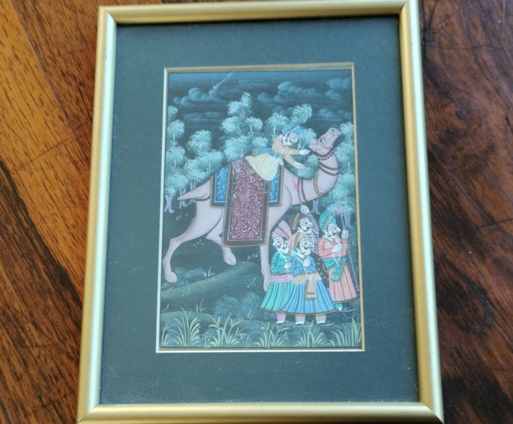 Very Small Original Hand-painted Scene in the Mughal(Mogul) Tradition Carousel 2