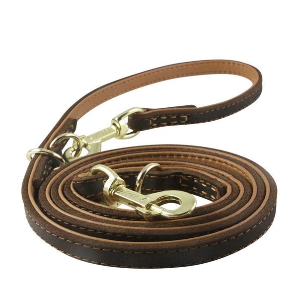 Genuine Leather Double-Layer Dog lead 1.9 Metre | TOUCHANDCATCH NZ Carousel 1