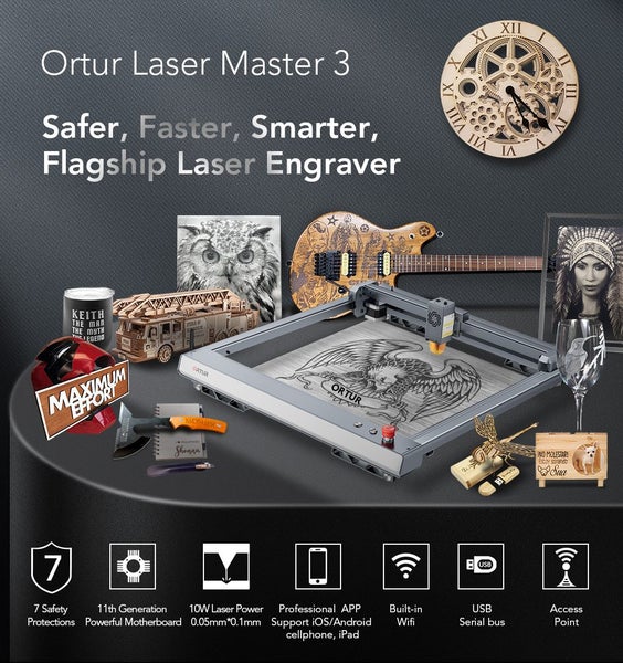 Ortur Laser Master 3 Laser Engraving & Cutting Machine 10W LU2-10A Carousel 1