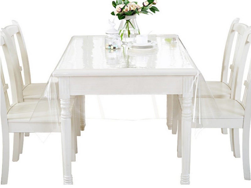 140x60cm Clear PVC Tablecloth Protector Dining Table Oil Proof Tablecloth Cover Carousel 1