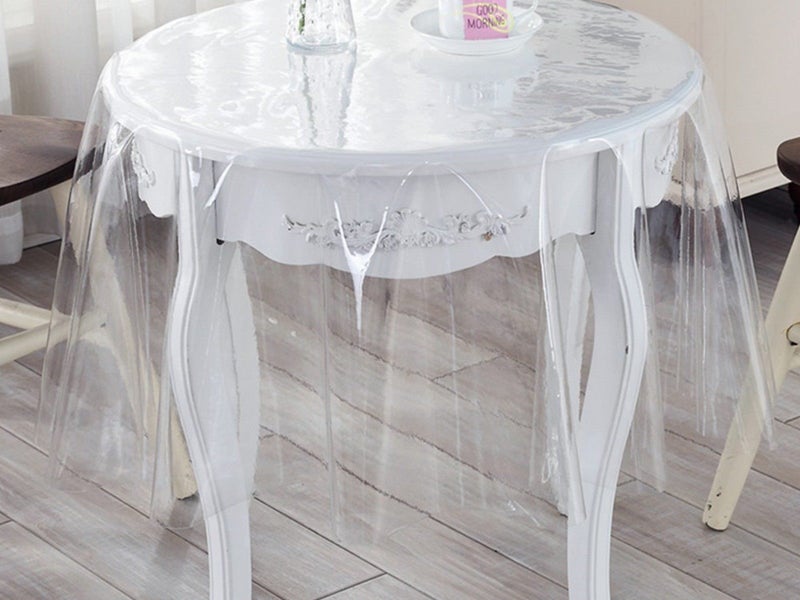 140x60cm Clear PVC Tablecloth Protector Dining Table Oil Proof Tablecloth Cover Carousel 3