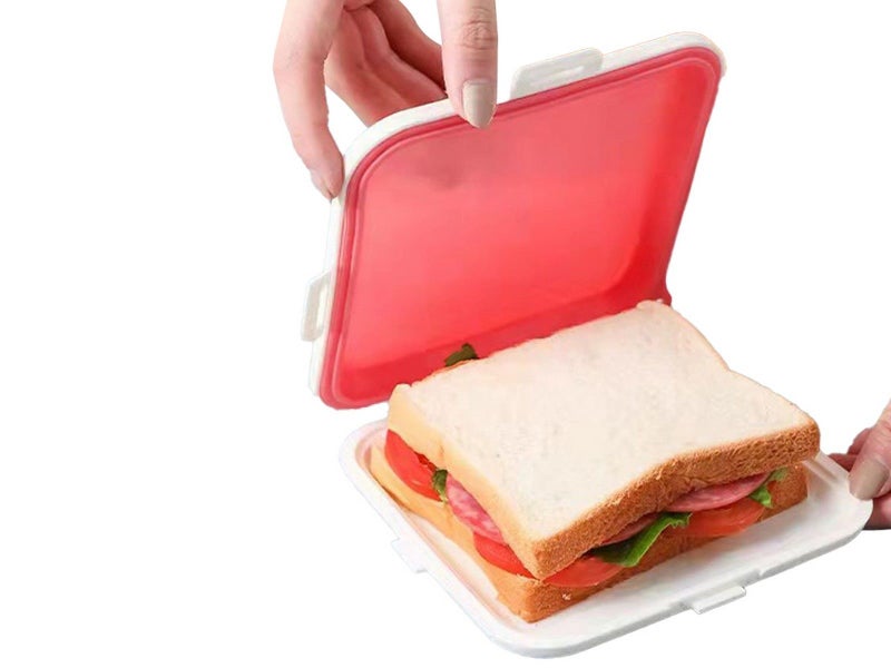 3 X Reusable Sandwich Boxes Food Storage Box School Lunch Container Lunch Boxes Carousel 2