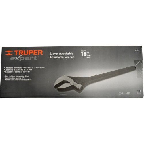 ADJUSTABLE WRENCH - Truper 18"/46cm (Black Oxide) Carousel 1