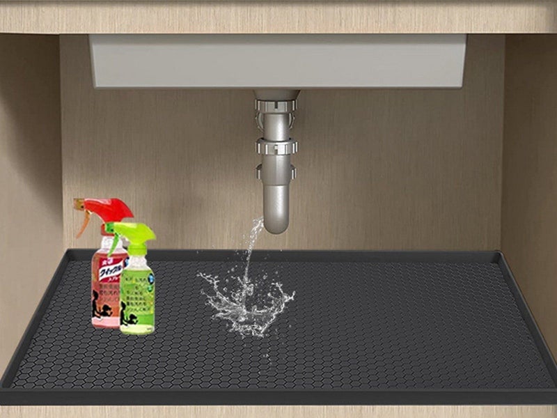Silicone Under Sink Mat Water-resistant Cabinet Shelf Tray for Kitchen Cabinets Carousel 3