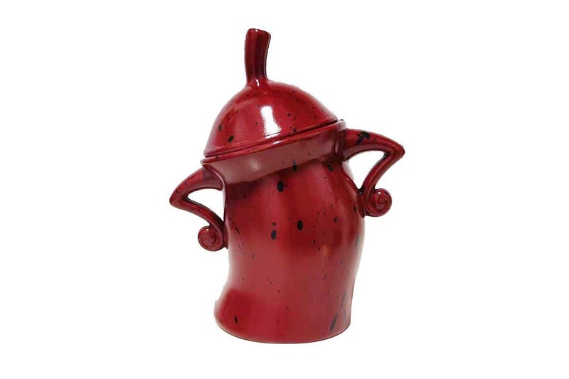 2Pcs Canister with Attitude Storage Canister Food Storage Jar with Lid Red Green Carousel 2